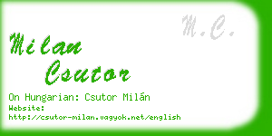 milan csutor business card