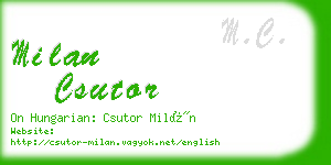 milan csutor business card